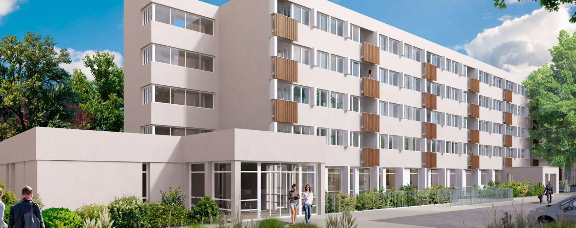 Les Hortensias une résidence étudiante exploitée par UXCO (Suitetudes) à Saint-Étienne, 