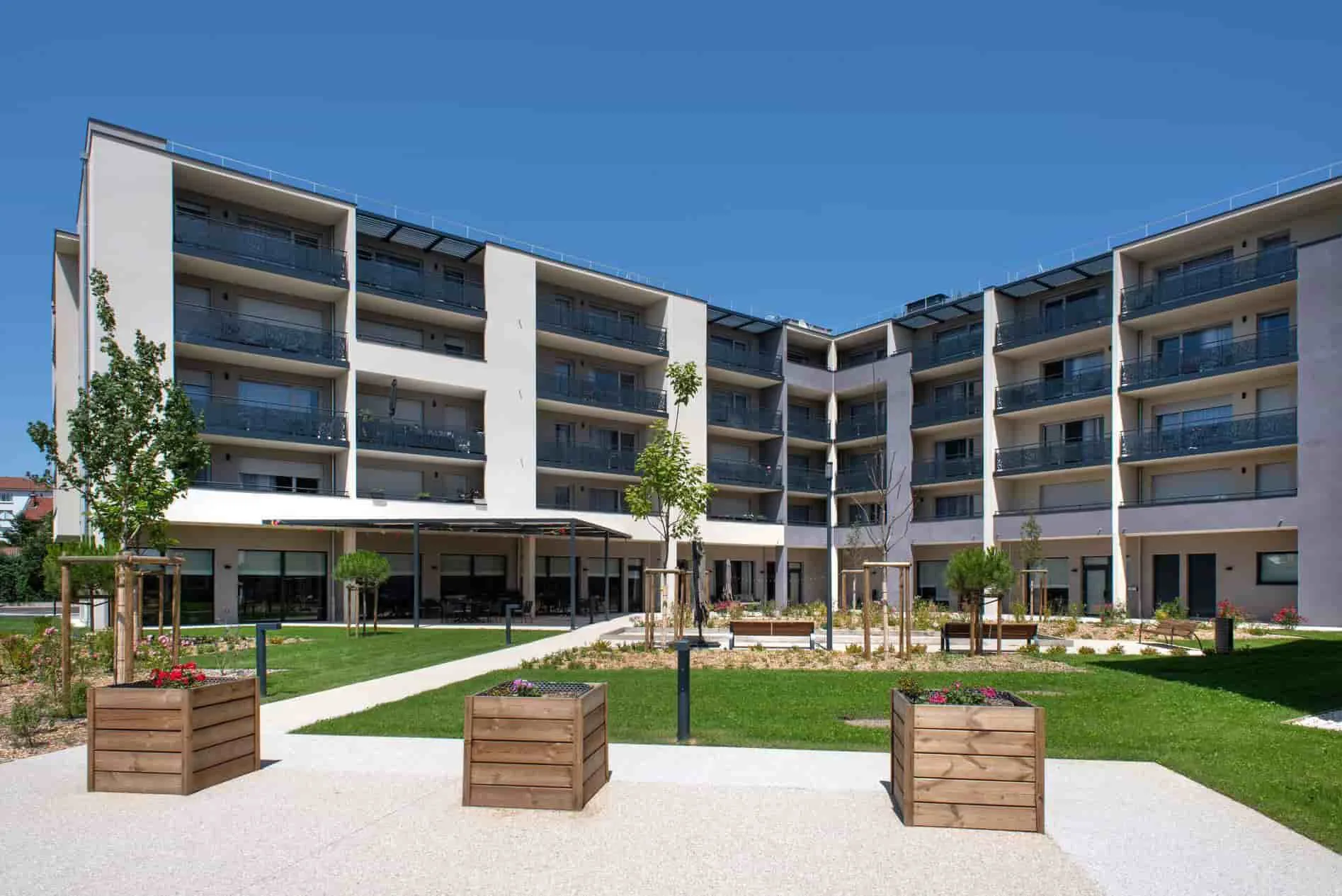 L'Estampe une résidence seniors à la revente exploitée par Domitys à Romans-sur-Isère