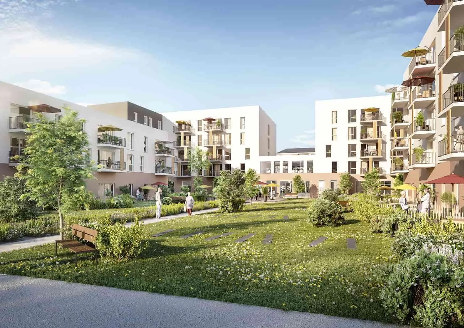 Les Rosaces une résidence seniors à la revente exploitée par Domitys à Troyes