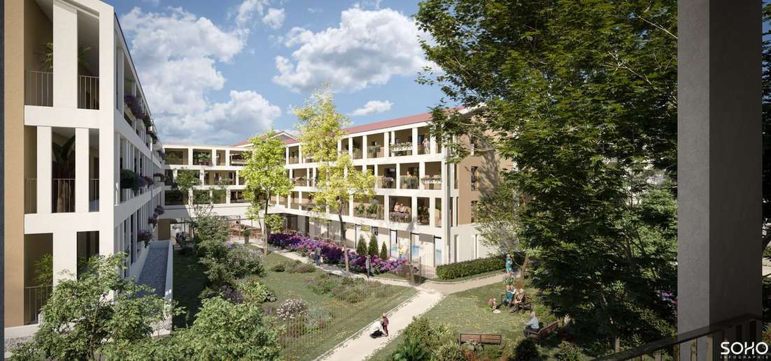 Les Balcons de la Pyramide une résidence seniors à la revente exploitée par Ovelia à Vienne